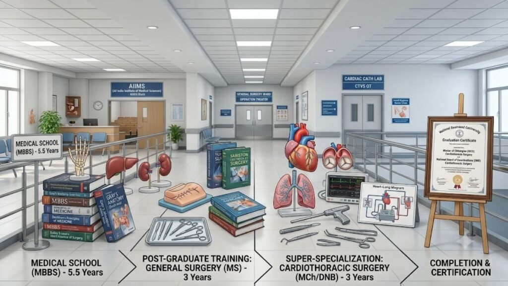 Cardiac Surgeon Kese Bane पढ़ाई और योग्यता